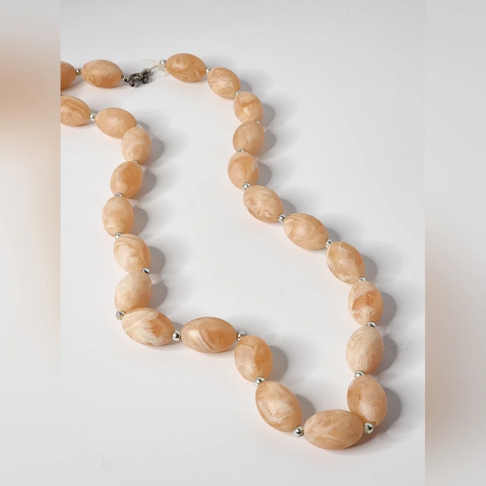 Vintage Peach Lucite Necklace